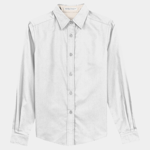 Custom No Minimum Port Authority Ladies Long Sleeve Easy Care Shirt L608 Front View