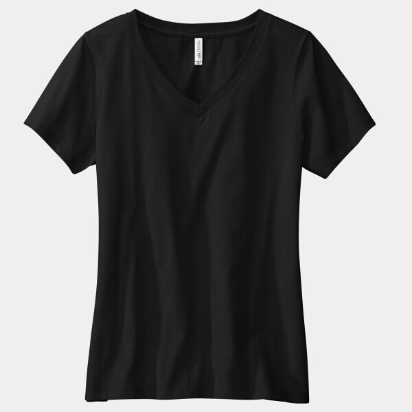 Custom No Minimum Volunteer Knitwear Women's Daily V-Neck Tee LVL45V Front View