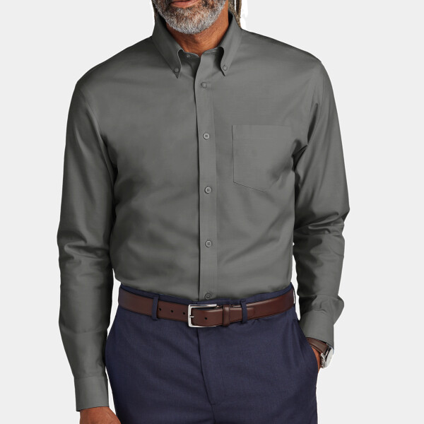 Custom No Minimum Brooks Brothers Wrinkle Free Stretch Pinpoint Shirt BB18000 Front View