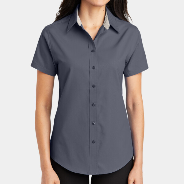 Custom No Minimum Port Authority Ladies Short Sleeve Easy Care Shirt L508 Front View