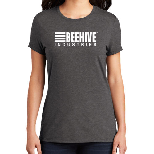 light print FRONT full logo / BACK neckline stripes - Women's Perfect Tri ® Tee Thumbnail