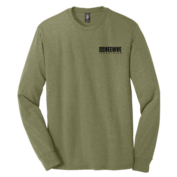 dark print FRONT crest logo / R-SLEEVE stripes - Perfect Tri ® Long Sleeve Tee Thumbnail