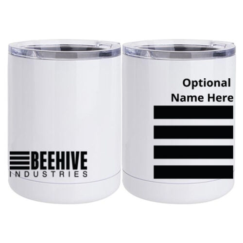 Beehive Personalized - 10 oz White Stainless Steel Short Tumbler Thumbnail