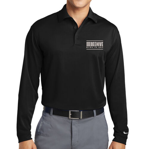 Beehive Embroidered  - Tall Long Sleeve Dri FIT Stretch Tech Polo Thumbnail