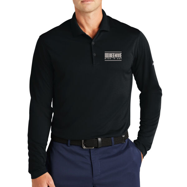 Beehive Embroidered  - Dri FIT Micro Pique 2.0 Long Sleeve Polo Thumbnail