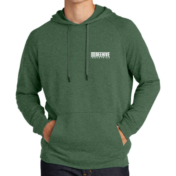 light print FRONT crest logo / R-SLEEVE stripes - Lightweight French Terry Pullover Hoodie Thumbnail
