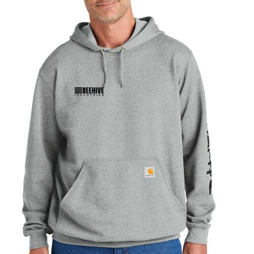Beehive Front / Sleeve Stripes - Midweight Hooded Logo Sweatshirt Thumbnail