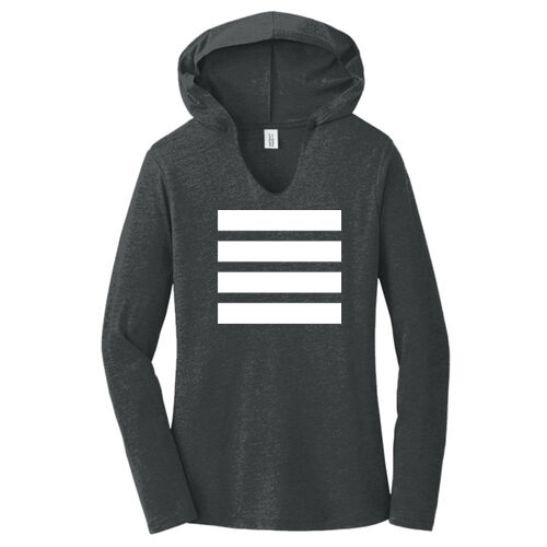 Beehive Front Stripes / Back Logo Printed  - Women's Perfect Tri ® Long Sleeve Hoodie Thumbnail