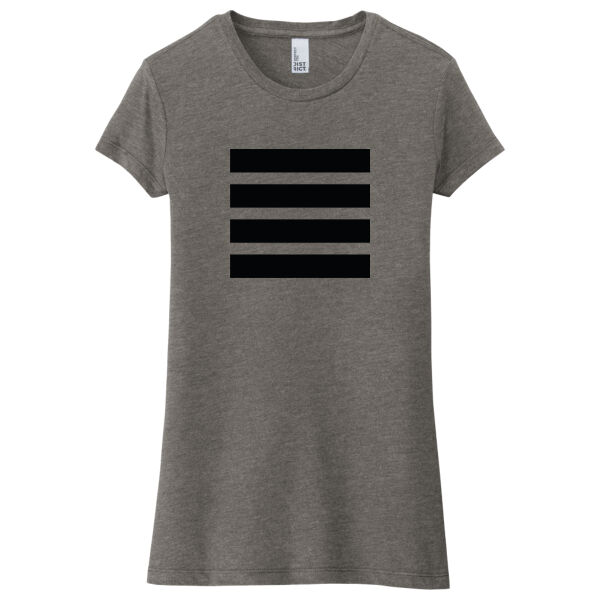 Beehive Front Stripes/ Logo Back Printed  - Women's Fitted Perfect Tri ® Tee Thumbnail
