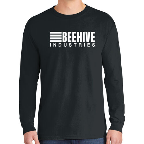 Beehive Full Front / Back Stripes Printed - Heavyweight Ring Spun Long Sleeve Tee Thumbnail