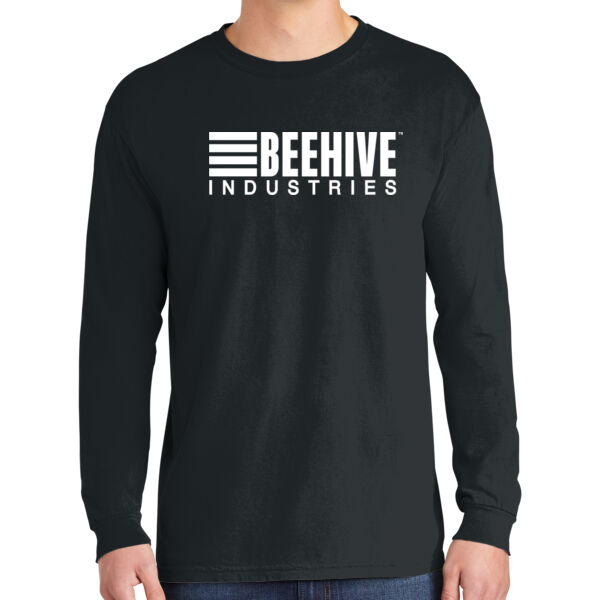 Beehive Full Front / Back Stripes Printed - Heavyweight Ring Spun Long Sleeve Tee Thumbnail