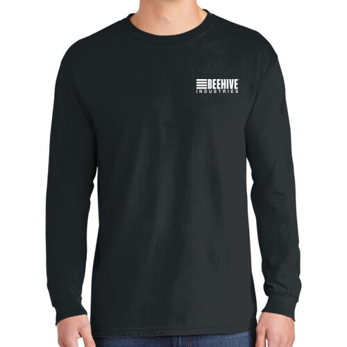 Beehive Printed (sleeve stripes) - Heavyweight Ring Spun Long Sleeve Tee Thumbnail