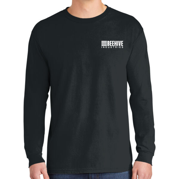 Beehive Printed (sleeve stripes) - Heavyweight Ring Spun Long Sleeve Tee Thumbnail