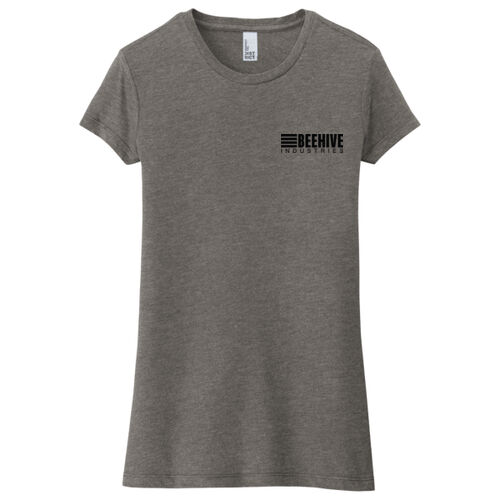 Beehive Print (Sleeve Stripes) - Women's Fitted Perfect Tri ® Tee Thumbnail
