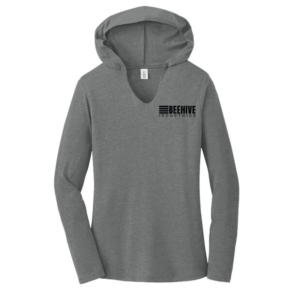 Beehive Print (Sleeve Stripes) - Women's Perfect Tri ® Long Sleeve Hoodie Thumbnail