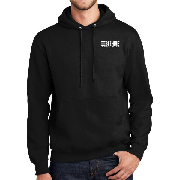 Beehive Crest / Sleeve Stripes  - Essential Fleece Pullover Hooded Sweatshirt Thumbnail