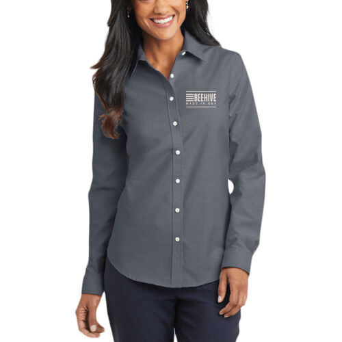 Beehive Embroidered  - Ladies SuperPro Oxford Shirt Thumbnail