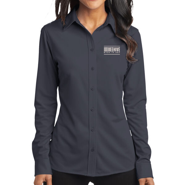 Beehive Embroidered  - Ladies Dimension Knit Dress Shirt Thumbnail