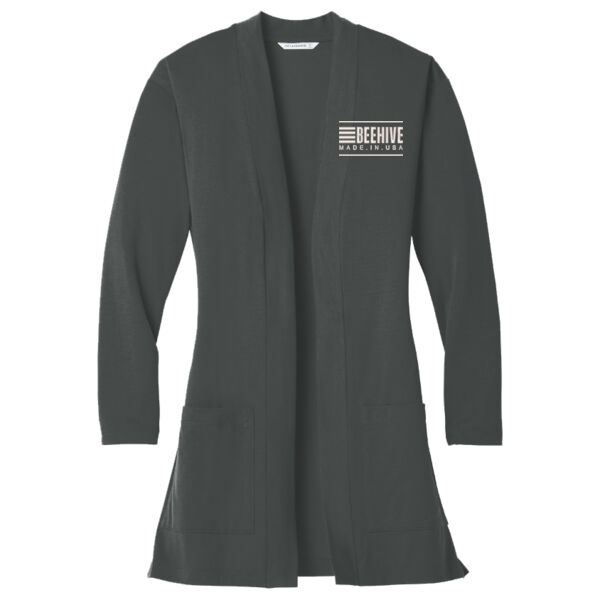 Beehive Embroidered  - Ladies Concept Long Pocket Cardigan Thumbnail