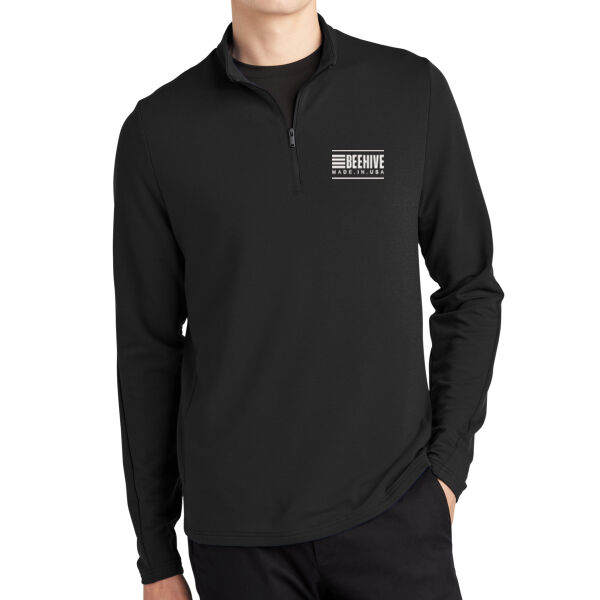 Beehive Embroidered - Stretch 1/4 Zip Pullover Thumbnail