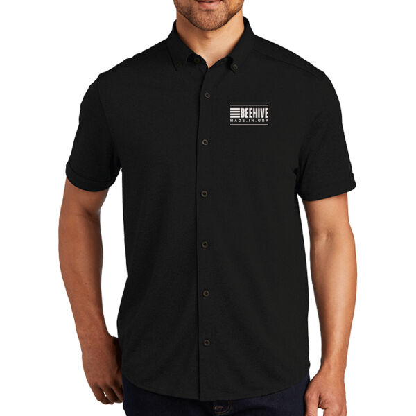 Beehive Embroidered - Gravitate Full Button Polo Thumbnail