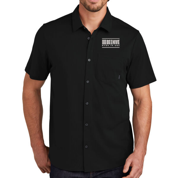 Beehive Embroidered - Extend Short Sleeve Button Up Thumbnail