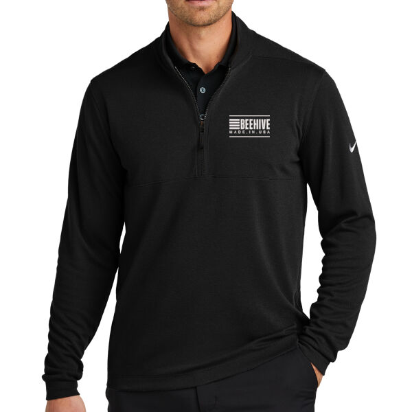 Beehive Embroidered - Textured 1/2 Zip Cover Up Thumbnail