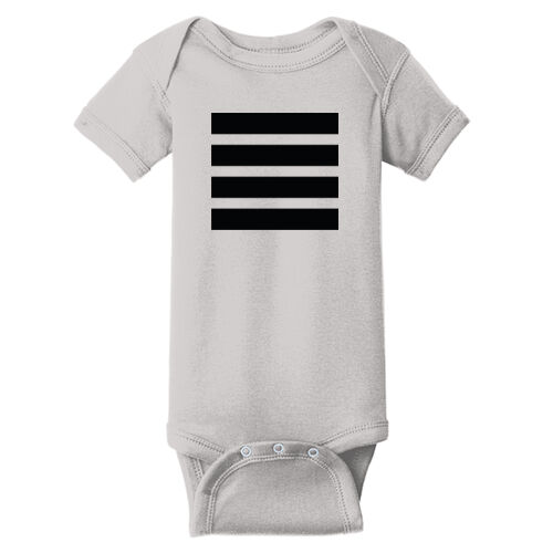 Beehive Stripes Front / Logo Back Printed  - Infant Short Sleeve Baby Rib Bodysuit Thumbnail