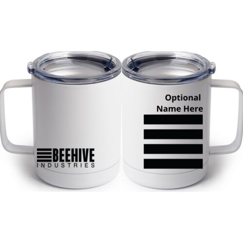 Beehive Personalized - 10 oz White Stainless Steel Coffee Mug Thumbnail
