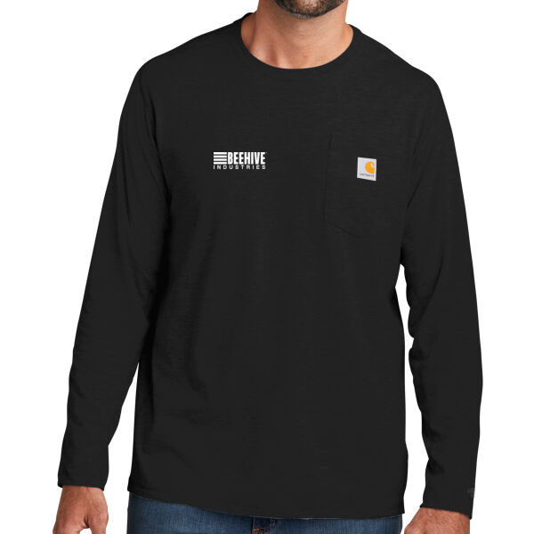 Beehive  Logo / Sleeve Stripes  - Force ® Long Sleeve Pocket T Shirt Thumbnail