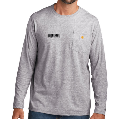 Beehive Printed - Force ® Long Sleeve Pocket T Shirt Thumbnail