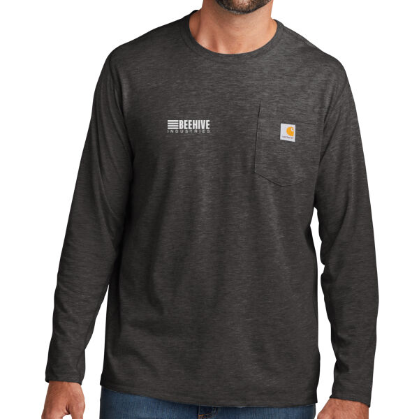Beehive Printed - Force ® Long Sleeve Pocket T Shirt Thumbnail