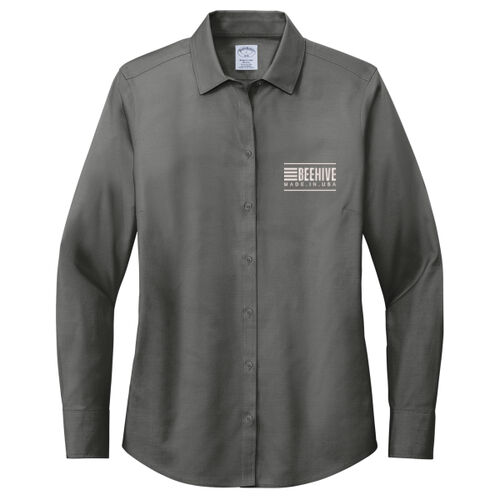 Beehive Embroidered  - Women's Wrinkle Free Stretch Pinpoint Shirt Thumbnail
