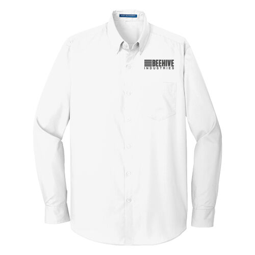 Beehive Embroidered - Long Sleeve Carefree Poplin Shirt Thumbnail