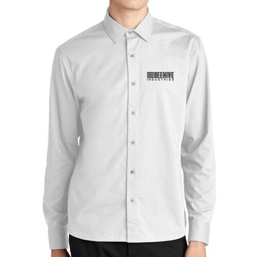 Beehive Embroidered - Long Sleeve Stretch Woven Shirt Thumbnail