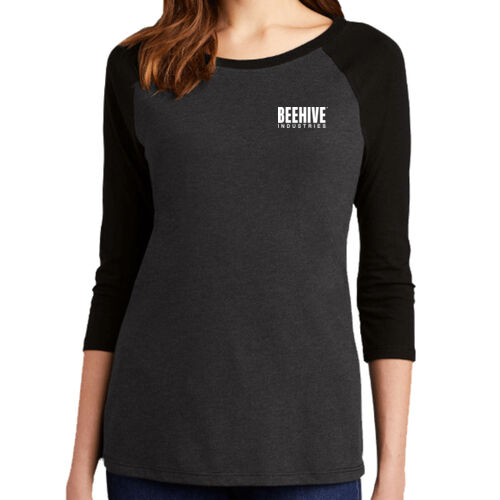 Beehive Printed - Women's Perfect Tri ® 3/4 Sleeve Raglan Thumbnail