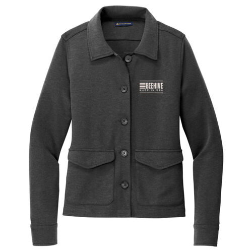 Beehive Embroidered  - Women's Mid Layer Stretch Button Jacket Thumbnail