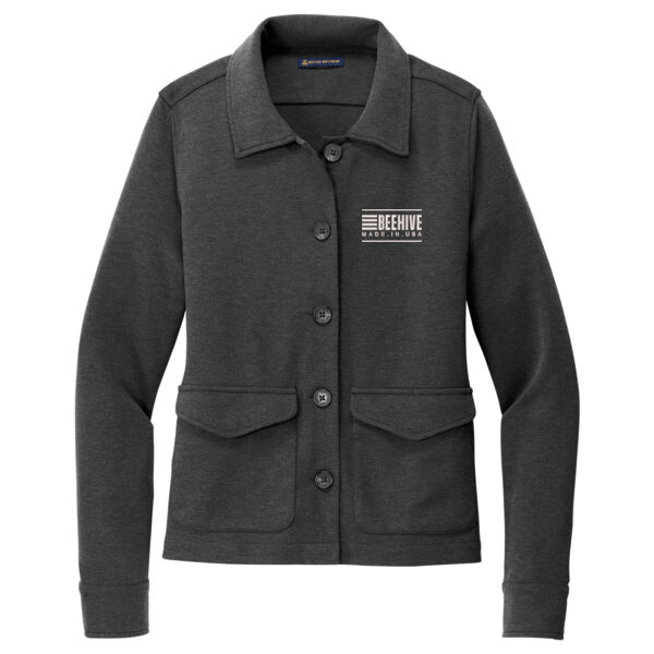 Beehive Embroidered  - Women's Mid Layer Stretch Button Jacket Thumbnail