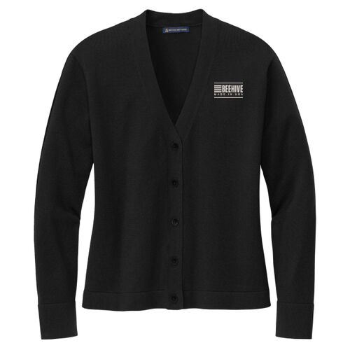 Beehive Embroidered  - Women's Cotton Stretch Cardigan Sweater Thumbnail