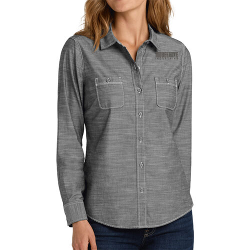 Beehive Embroidered - Ladies Slub Chambray Shirt Thumbnail