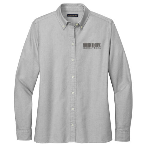 Beehive Embroidered - Women's Casual Oxford Cloth Shirt Thumbnail