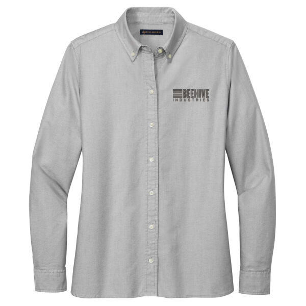 Beehive Embroidered - Women's Casual Oxford Cloth Shirt Thumbnail