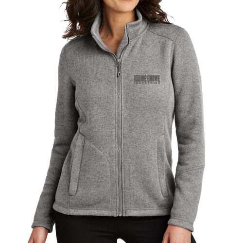 Beehive Embroidered - Women's Arc Sweater Fleece Jacket Thumbnail
