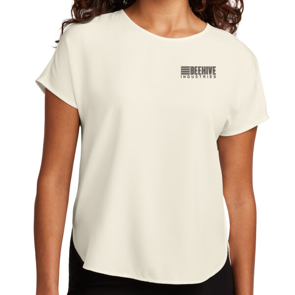 Beehive Embroidered - Women's Stretch Crepe Crew Thumbnail