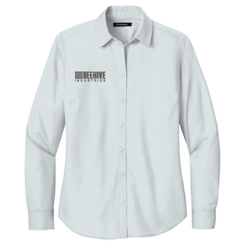 Beehive Embroidered - Women's Long Sleeve Nailhead Easy Care Shirt Thumbnail