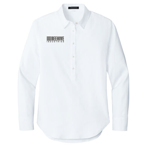 Beehive Embroidered - Women's Long Sleeve Modern Oxford Shirt Thumbnail