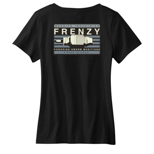 Beehive Frenzy Back Crest Front - Women's Daily V Neck Tee Thumbnail