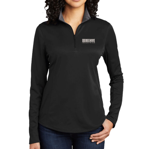 Beehive Embroidered - Ladies Silk Touch ™ Performance 1/4 Zip Thumbnail