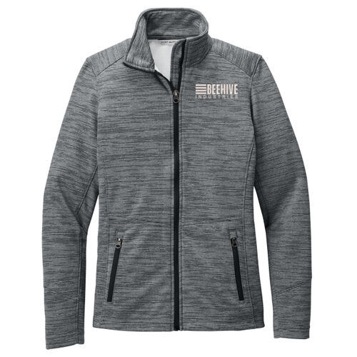 Beehive Embroidered - Ladies Digi Stripe Fleece Jacket Thumbnail
