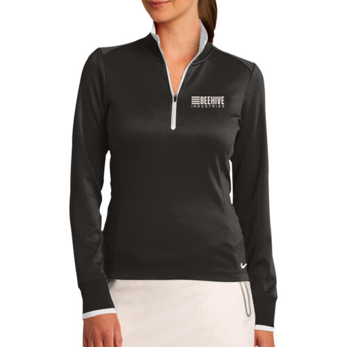 Beehive Embroidered - Ladies Dri FIT 1/2 Zip Cover Up Thumbnail
